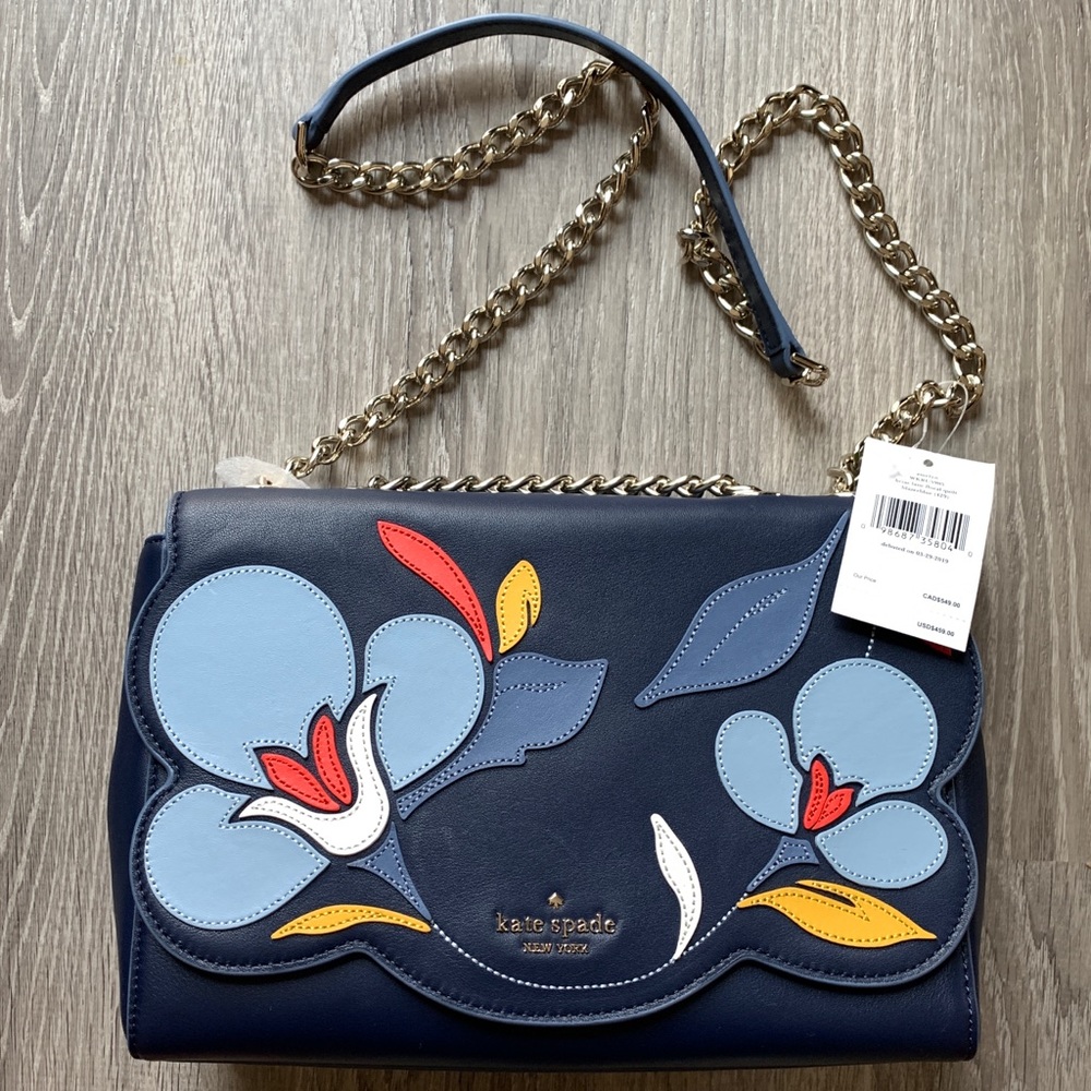 Large Kate Spade Crossbody Emelyn Leather Flower